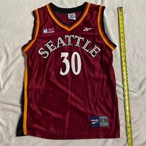 Women' Large Signed Kate Starbird Seattle Reign late 90's ABA basketball Jersey